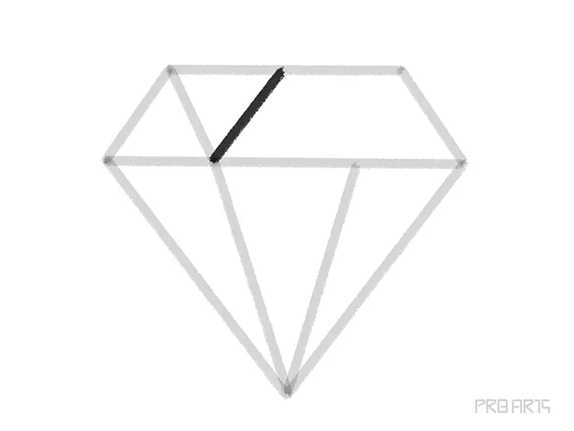 Learn how to draw a diamond outline shape an easy step-by-step drawing tutorial - step 09