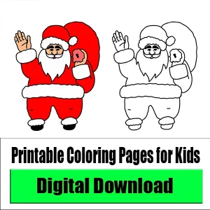 Santa Claus printable coloring pages for kids and beginners
