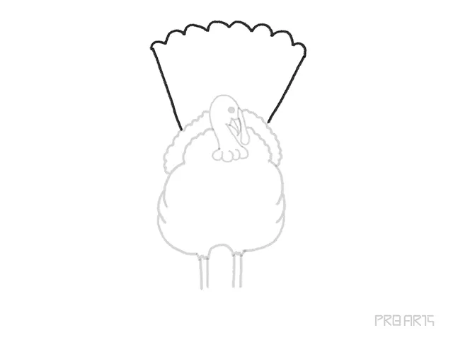 turkey semi-realistic drawing tutorial for kids - step 09