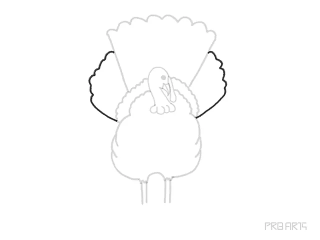 turkey semi-realistic drawing tutorial for kids - step 10