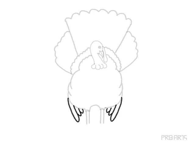 turkey semi-realistic drawing tutorial for kids - step 11