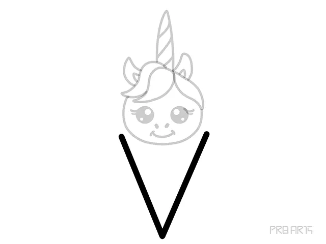 learn how to draw the unicorn ice cream cone an easy step-by-step drawing tutorial created for kids and beginners - step 11