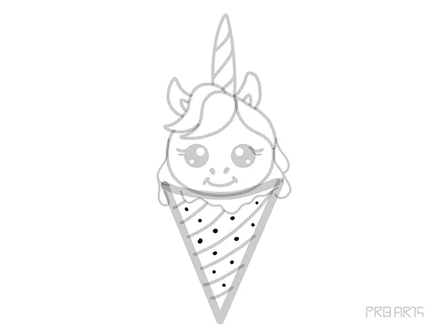 learn how to draw the unicorn ice cream cone an easy step-by-step drawing tutorial created for kids and beginners - step 15