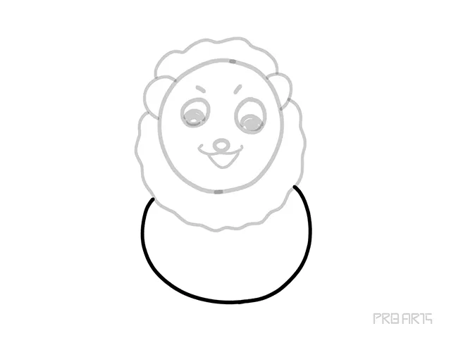 learn how to draw the wooden toy lion an easy step-by-step outline tutorial sketch for kids - step 07