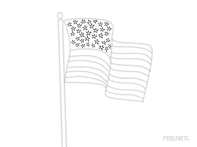 learn how to draw the American flag an easy step-by-step drawing tutorial created for kids - step 10