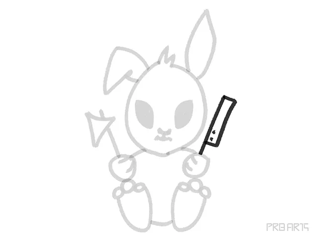 bad bunny holding knife in the left hand an easy drawing tutorial