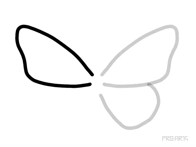 learn how to draw the outline drawing of butterfly sketch an easy step-by-step drawing tutorial for beginners - step 03