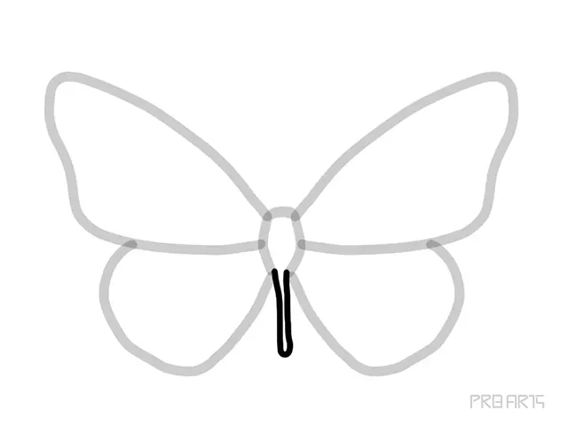 learn how to draw the outline drawing of butterfly sketch an easy step-by-step drawing tutorial for beginners - step 06