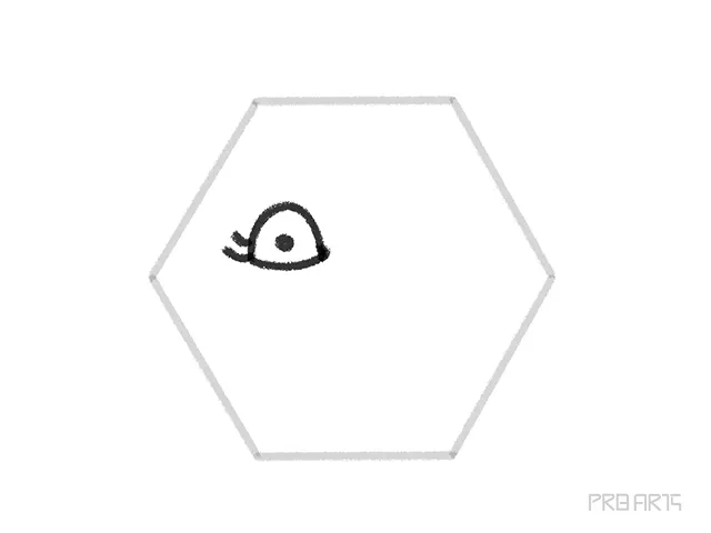 hexagon drawing tutorial for kids - step 7