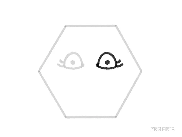 hexagon drawing tutorial for kids - step 8