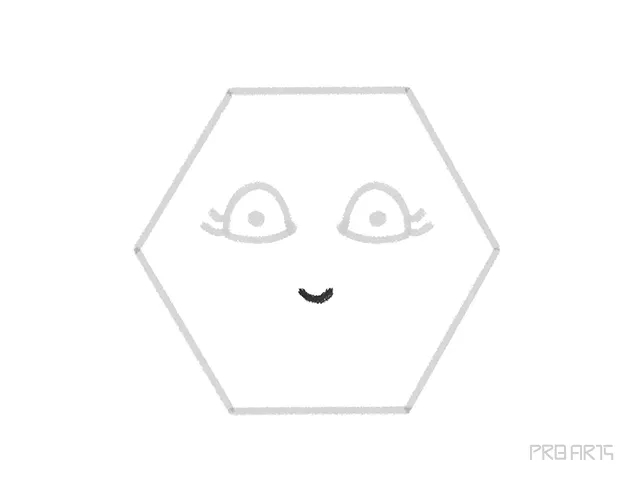 hexagon drawing tutorial for kids - step 9