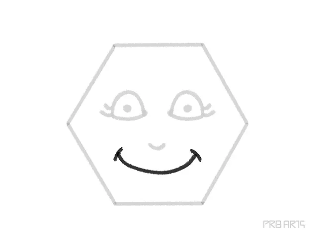 hexagon drawing tutorial for kids - step 10