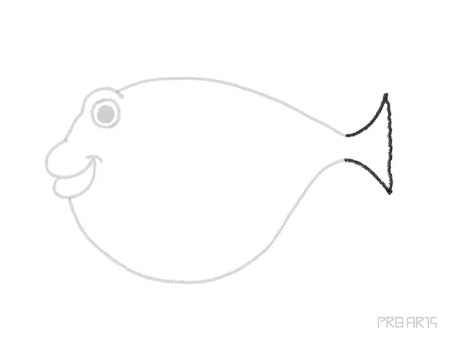 Puffer fish tail drawing tutorial