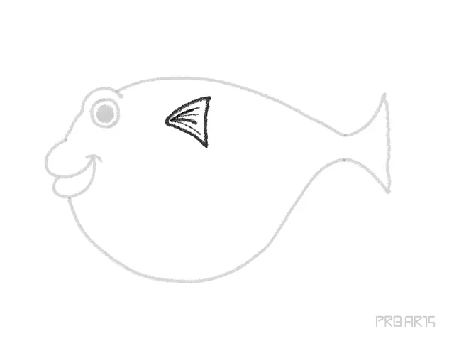 Puffer fish fin drawing tutorial