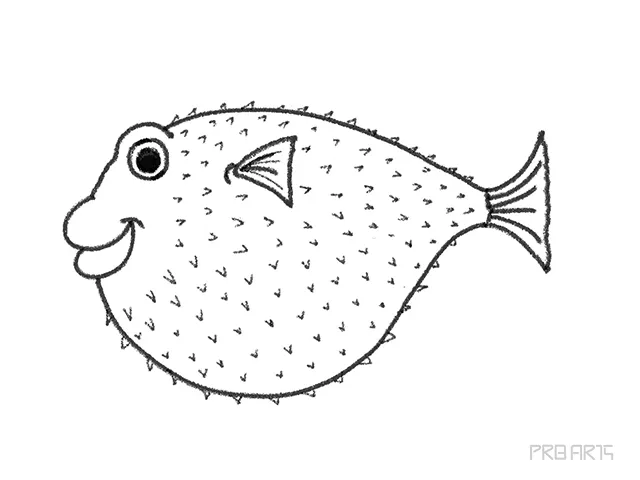 Puffer Fish Cartoon-Style Drawing for kids - PRB ARTS