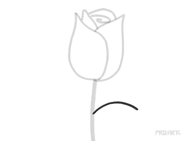 rose leaf base curve line drawing tutorial