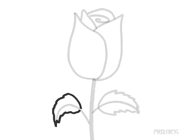 rose leaves drawing tutorial step-by-step