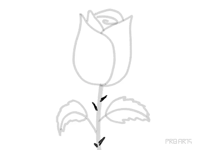 rose flower thorn drawing tutorial
