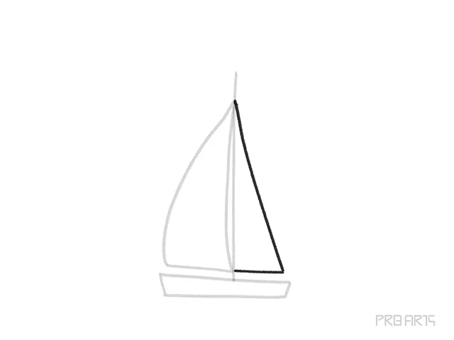 learn how to draw a sailboat and a fisherman in the boat an easy step-by-step drawing tutorial specially created for kids - step 04