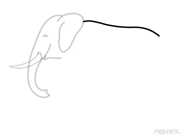 learn how to draw the elephant standing in the side view an easy step-by-step drawing tutorial for beginners - step 09