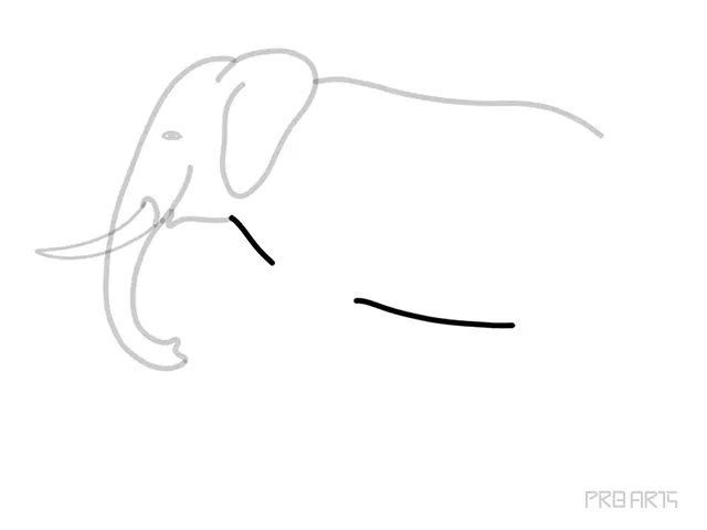 learn how to draw the elephant standing in the side view an easy step-by-step drawing tutorial for beginners - step 10
