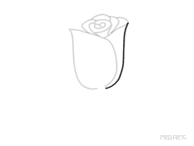 learn how to draw the red rose bud an easy step-by-step drawing tutorial for kids and beginners - step 09