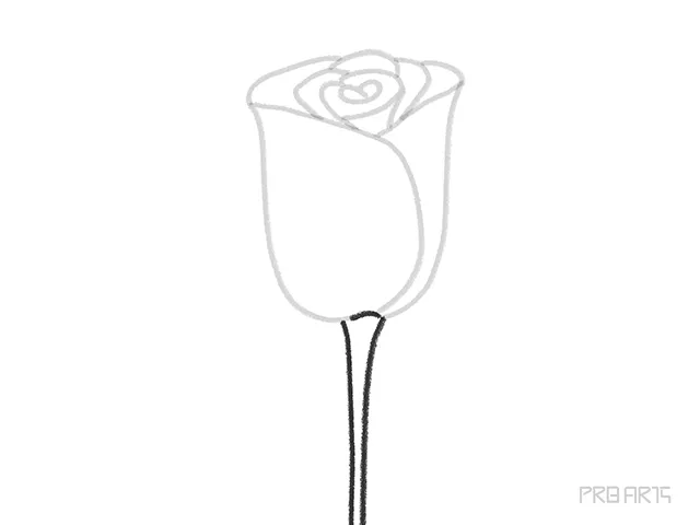 learn how to draw the red rose bud an easy step-by-step drawing tutorial for kids and beginners - step 11