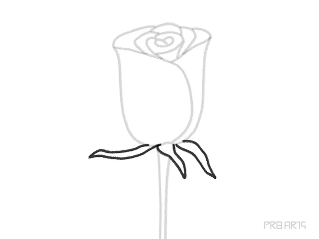 learn how to draw the red rose bud an easy step-by-step drawing tutorial for kids and beginners - step 12