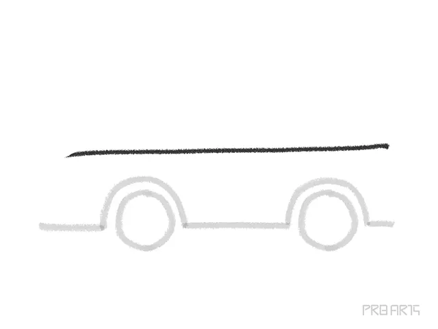 easy topless car outline drawing tutorial for kids - step 04