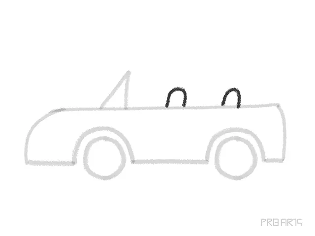 easy topless car outline drawing tutorial for kids - step 07