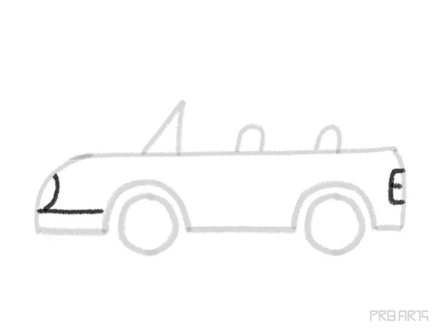 easy topless car outline drawing tutorial for kids - step 08