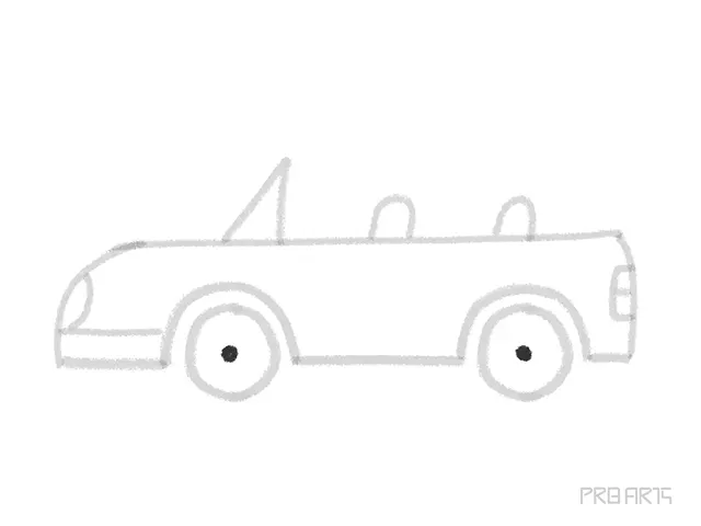 easy topless car outline drawing tutorial for kids - step 09