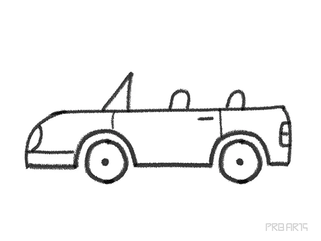 easy topless car outline drawing tutorial for kids