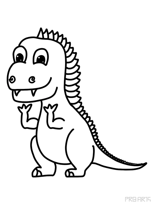Dinosaur Cute Seamless Drawing Contour For Kids And Children Royalty Free  SVG Cliparts Vectors And Stock Illustration Image 129364083