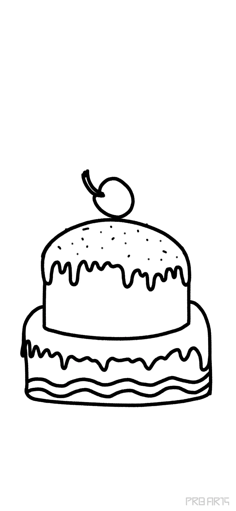 Birthday Cake Drawing for Kids - PRB ARTS-saigonsouth.com.vn